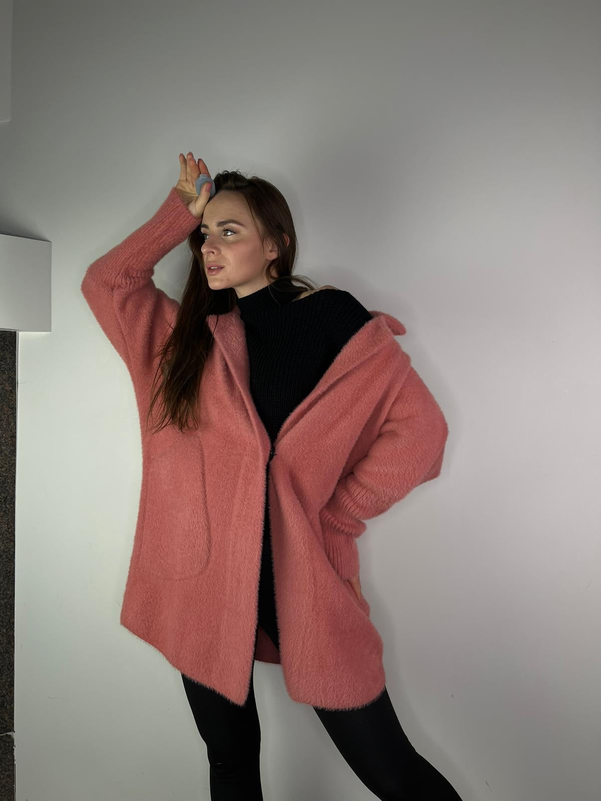 Persiku īss Alpaka mētelis