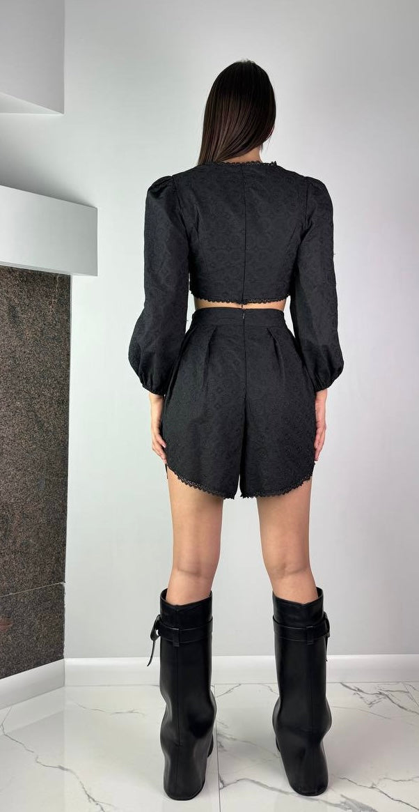 Black cotton suit LARA