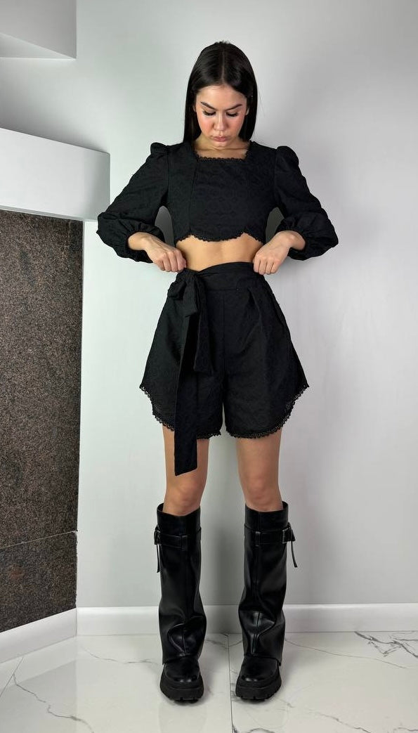 Black cotton suit LARA