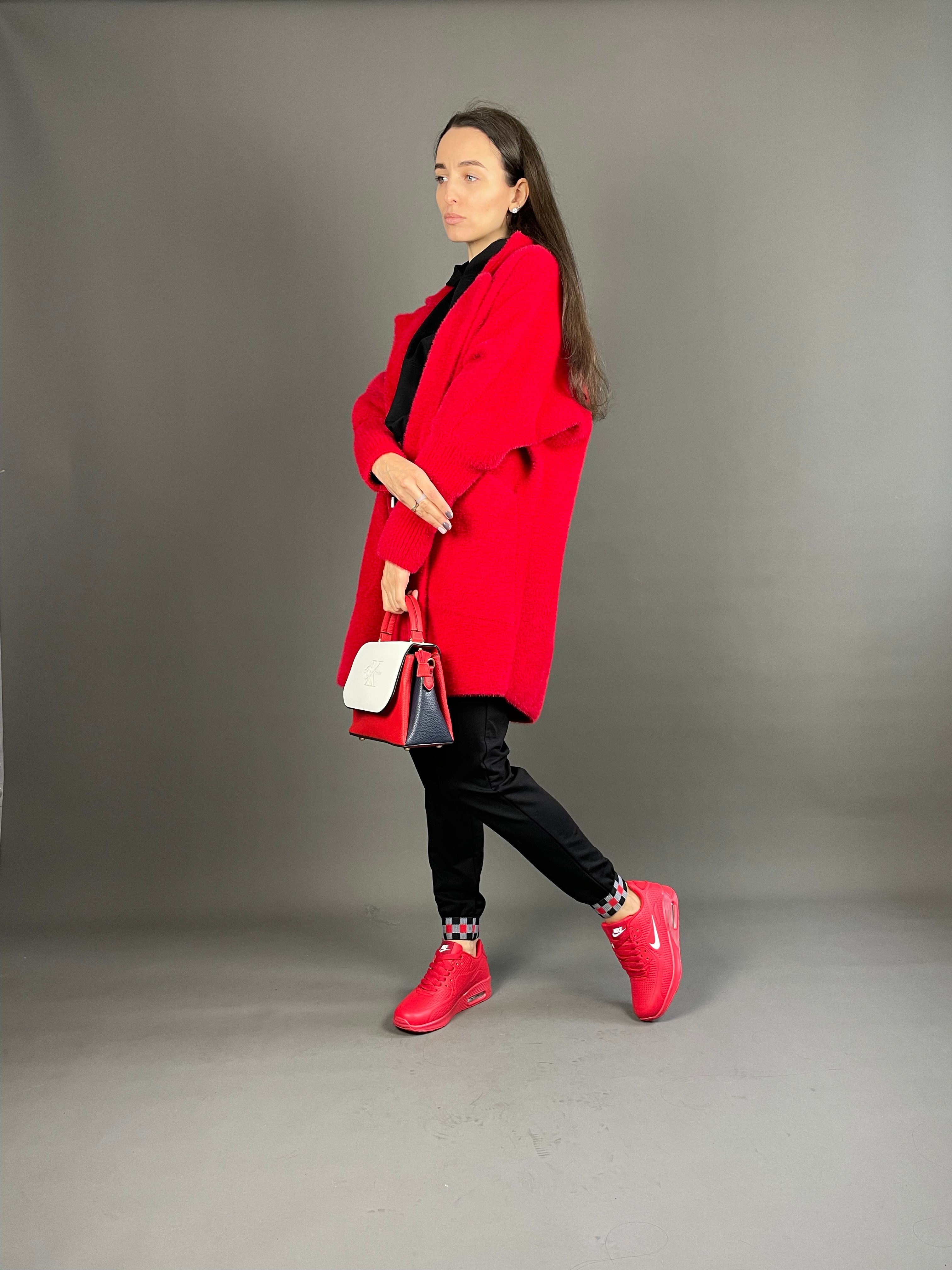 Sarkans alpakas kažoks