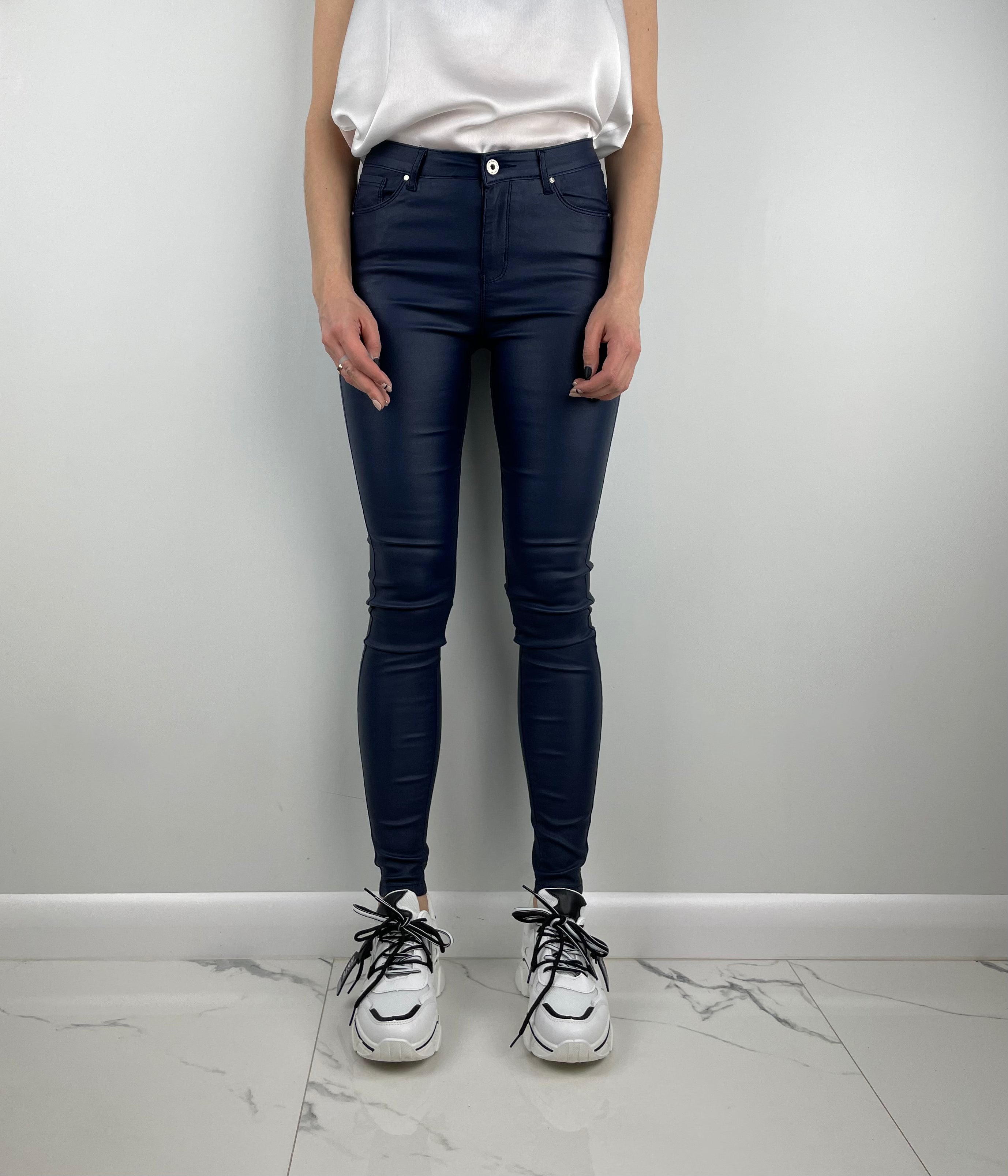 Tumši zilas Eko ādas bikses Goodies