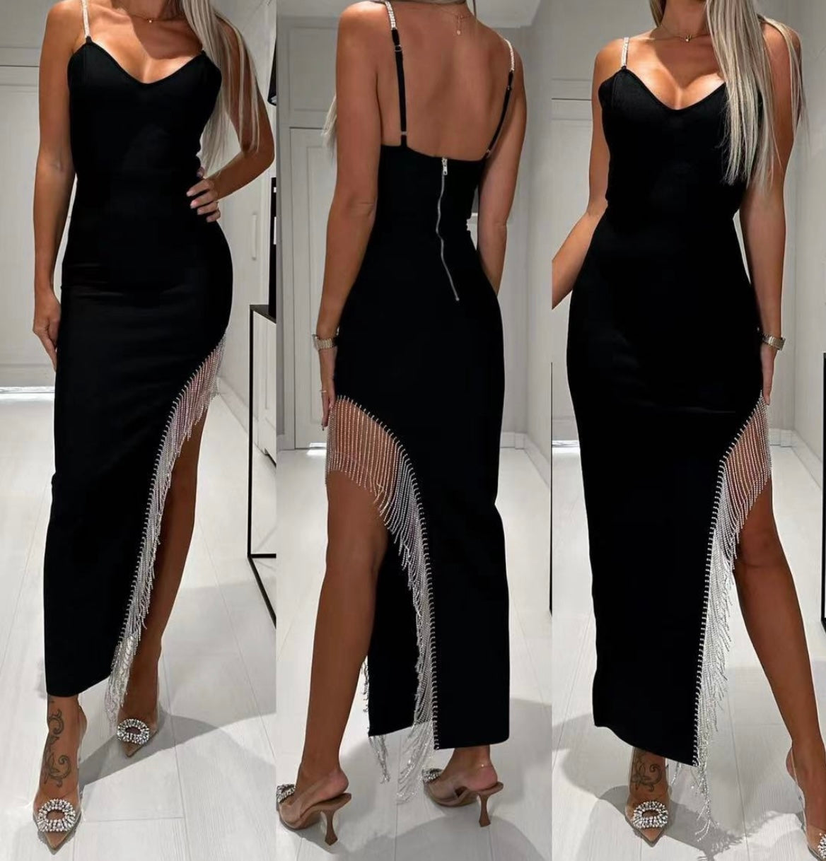 Eleganta vakarkleita ar rhinestones