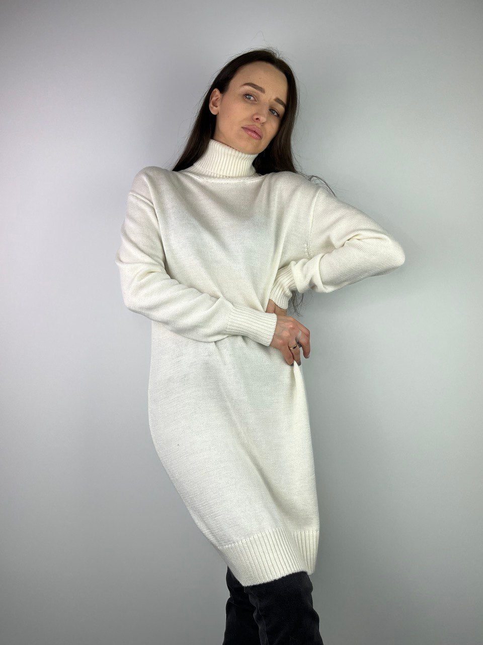 White cashmere dress – Promiseshop White cashmere dress – Promiseshop