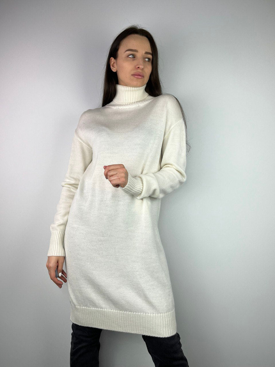 White cashmere dress