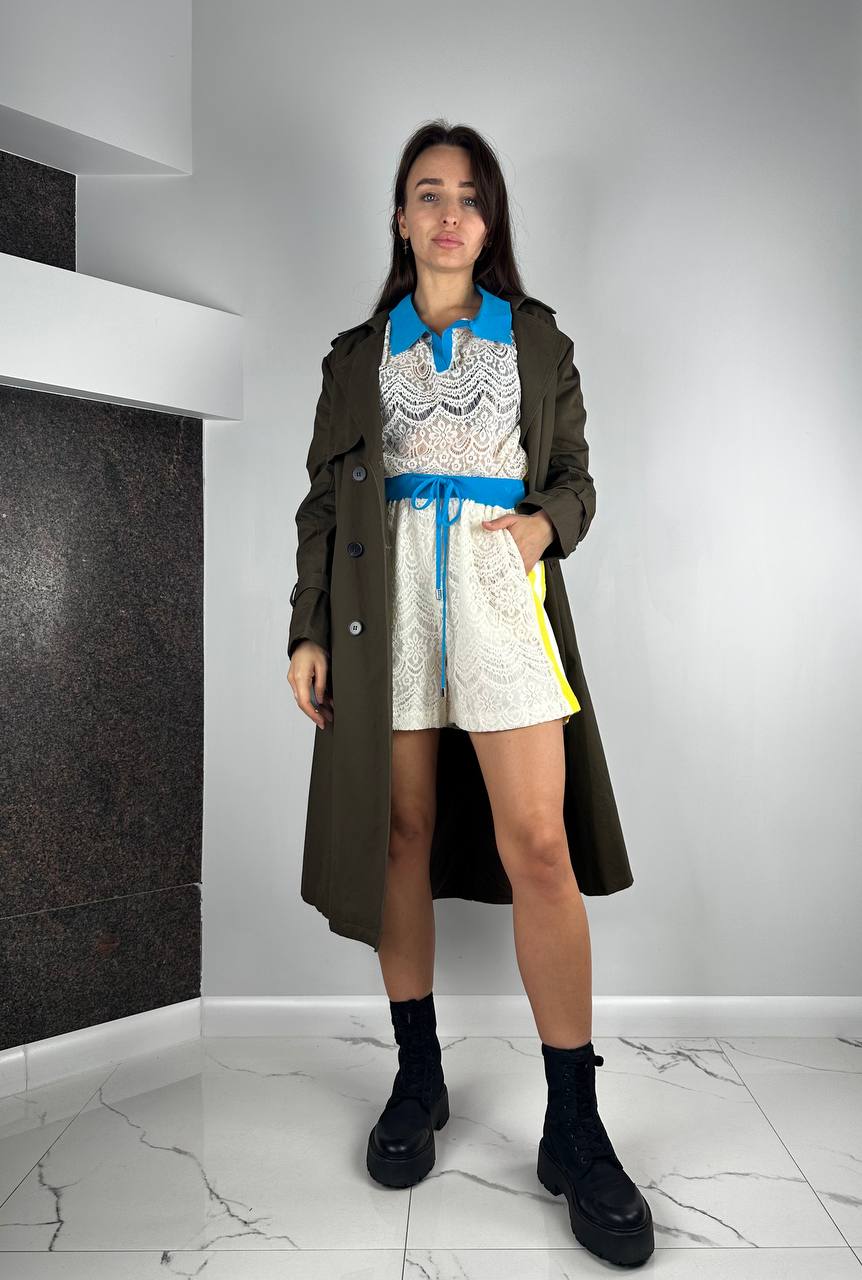 Blue guipure suit LARA