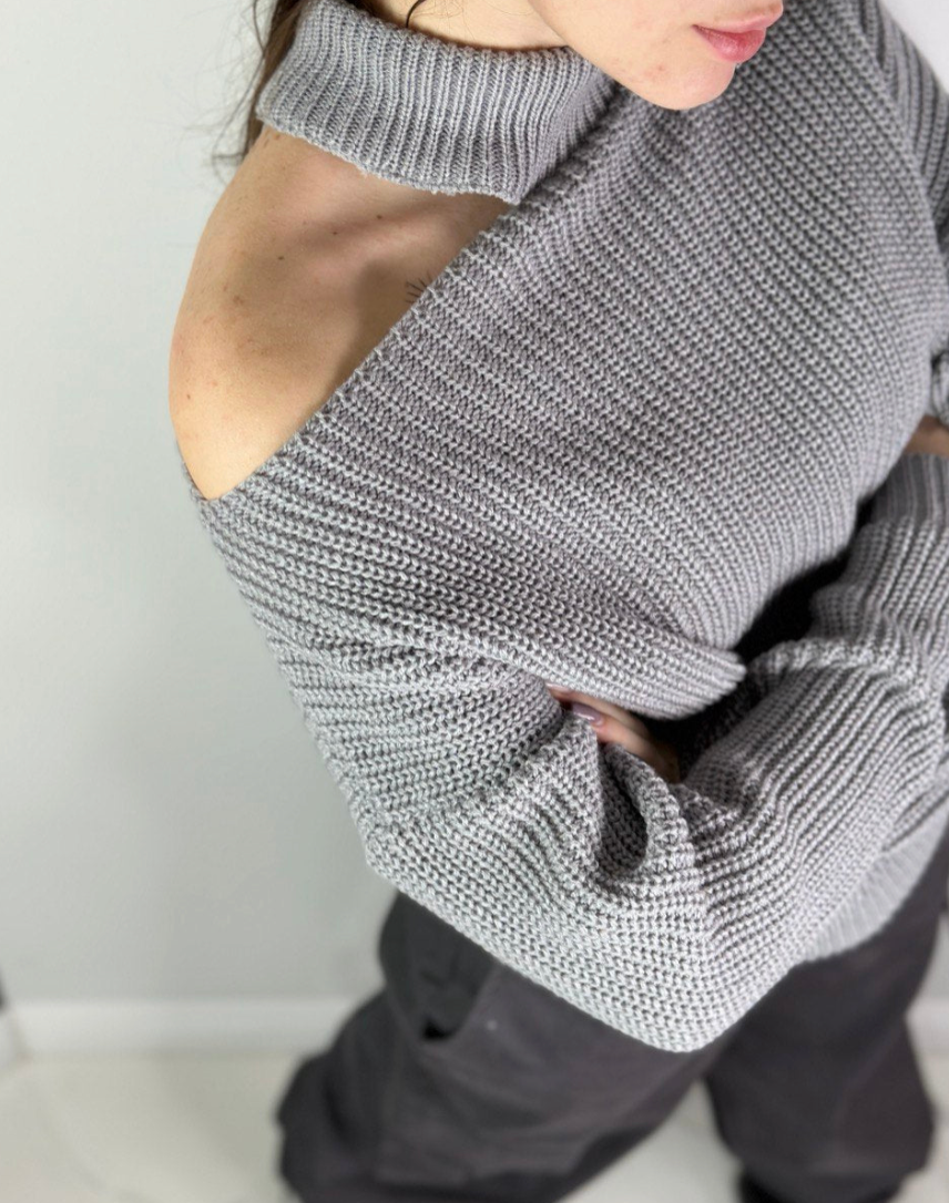 Grey Neck Sweater