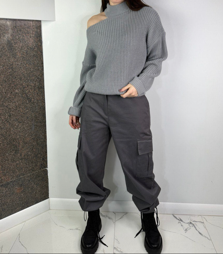 Grey Neck Sweater