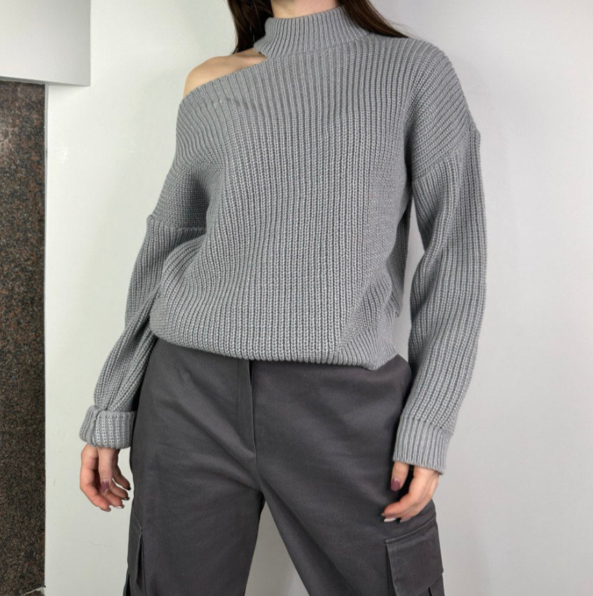 Grey Neck Sweater