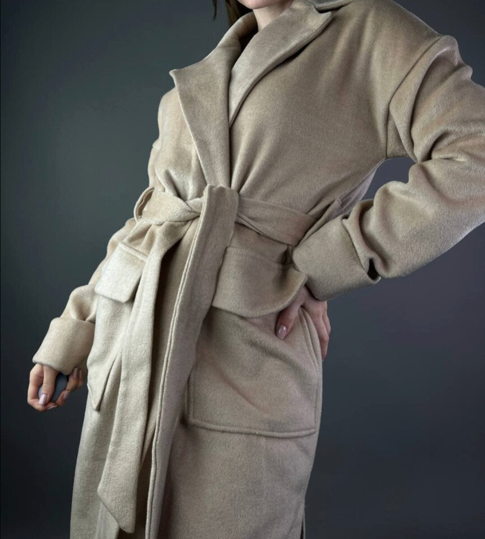 Blended wool cardigan coat