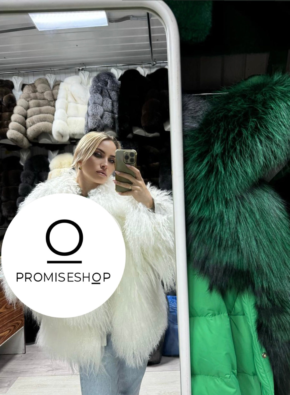 Natural Llama Fur Coat