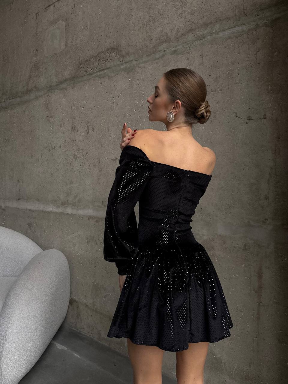 Sparkle Velvet Romper Dress ✨ Black