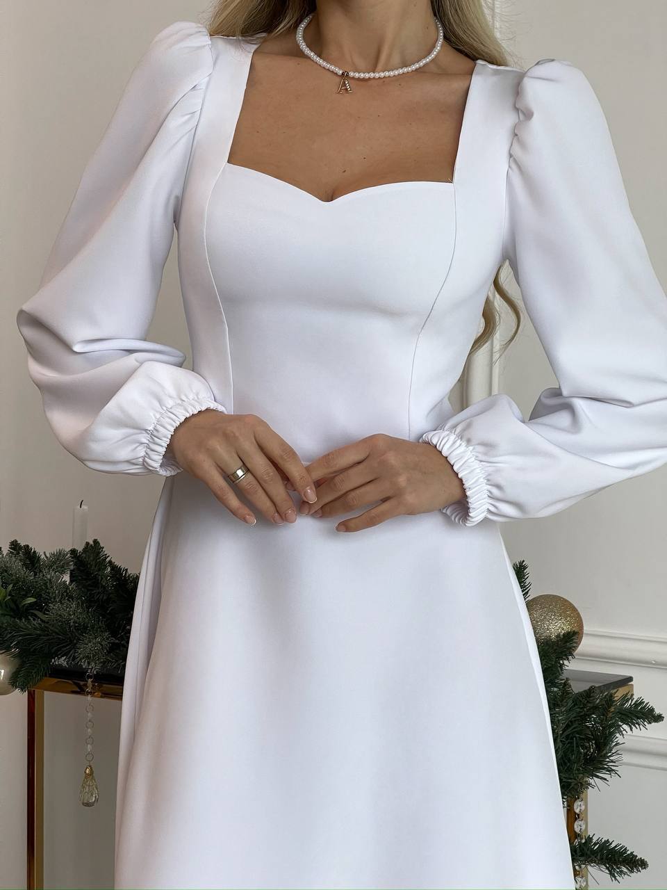 Elegant Square-Neck Midi Dress – Multiple Colors