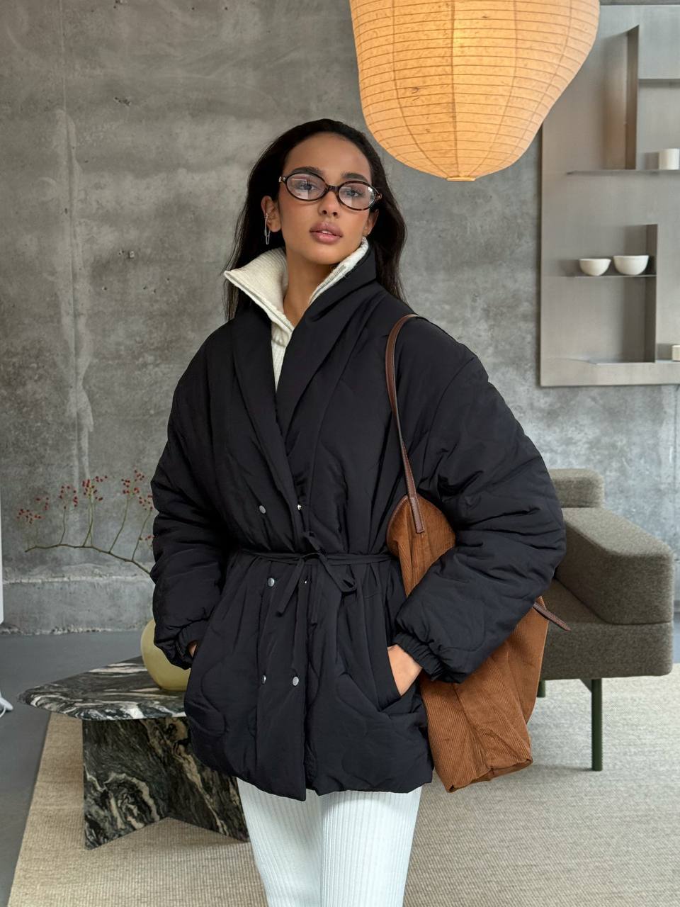 Reversible Eco Down Winter Jacket with Belt