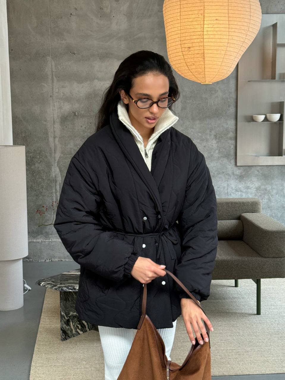 Reversible Eco Down Winter Jacket with Belt