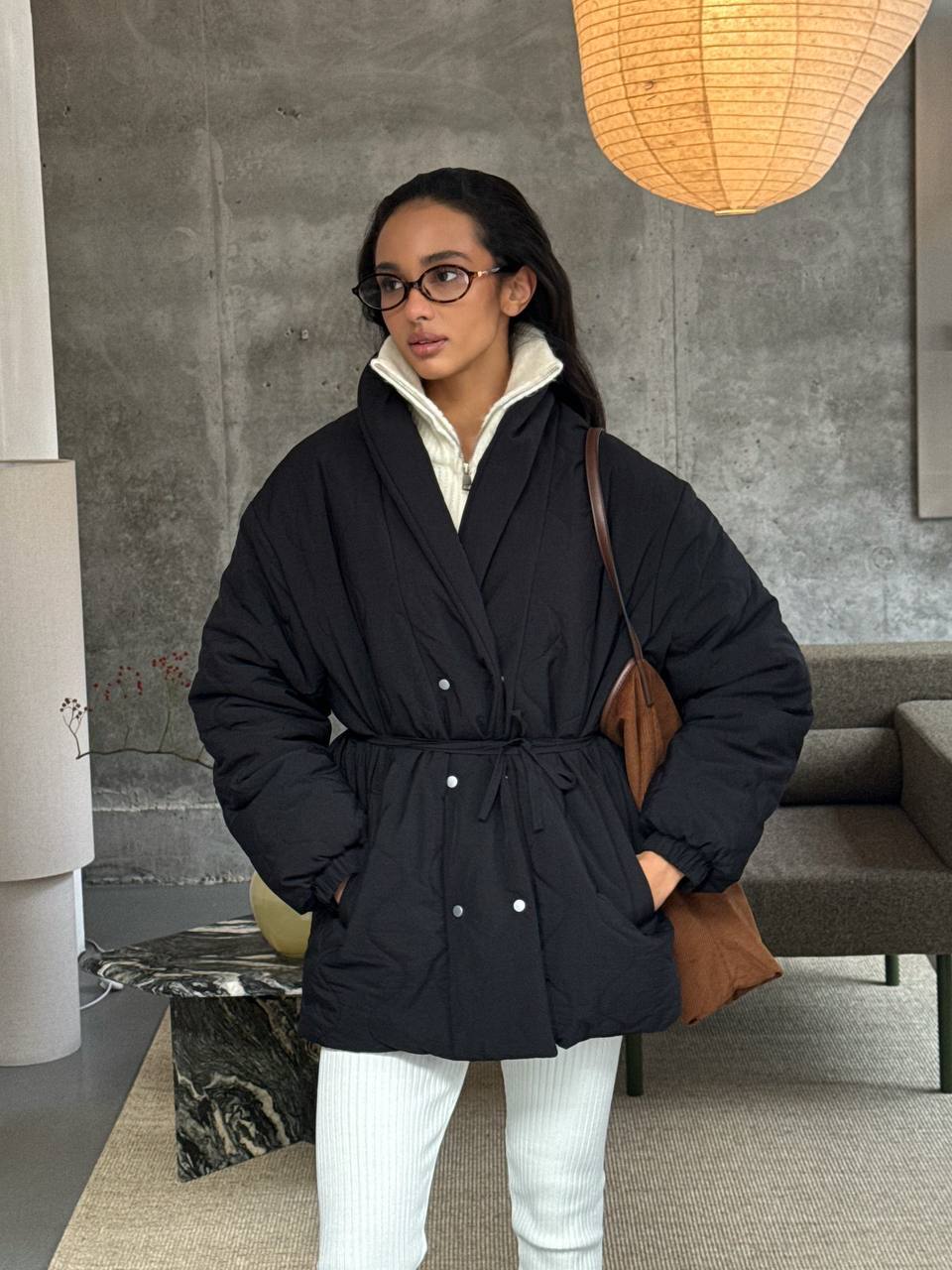 Reversible Eco Down Winter Jacket with Belt