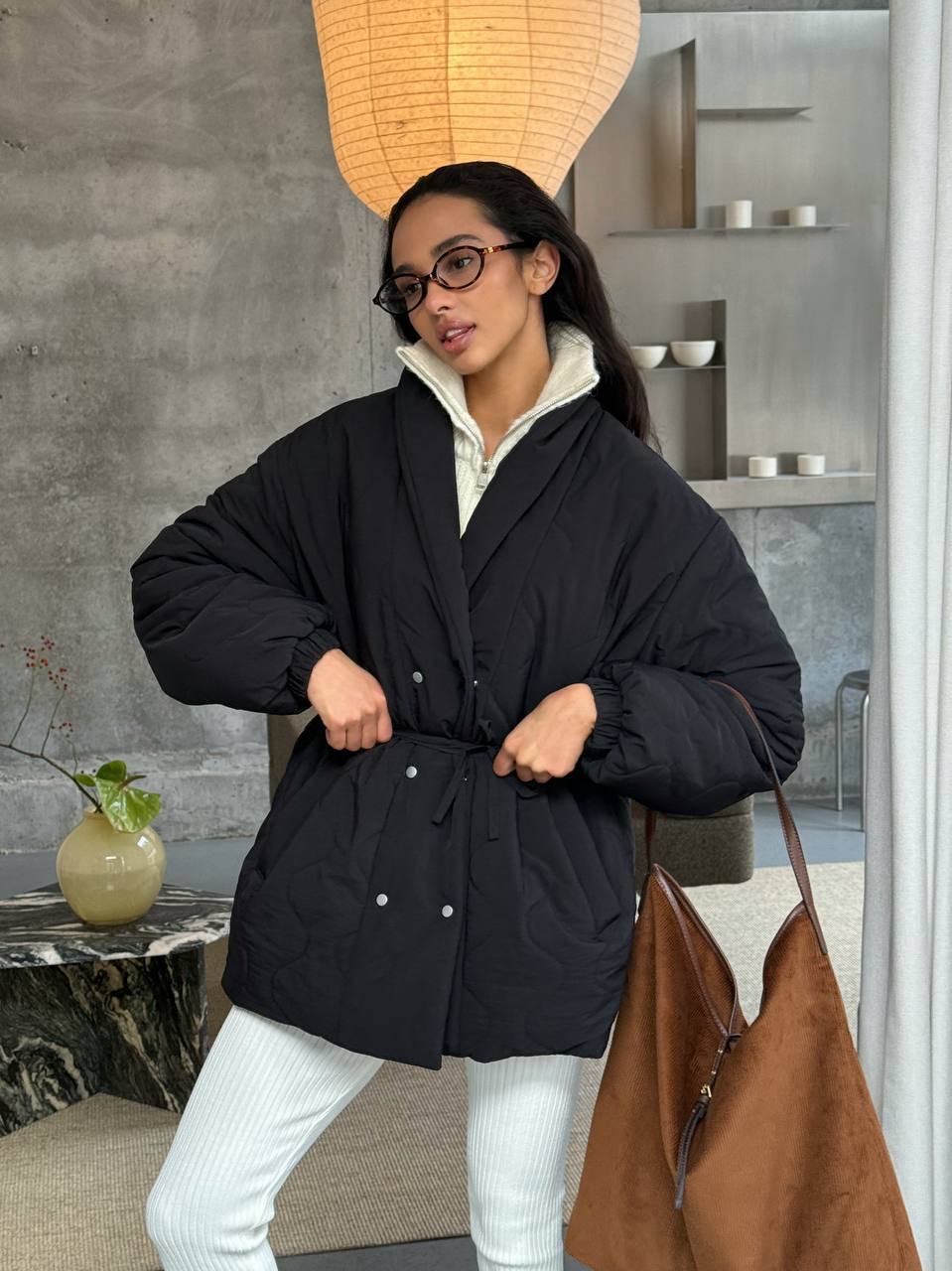 Reversible Eco Down Winter Jacket with Belt