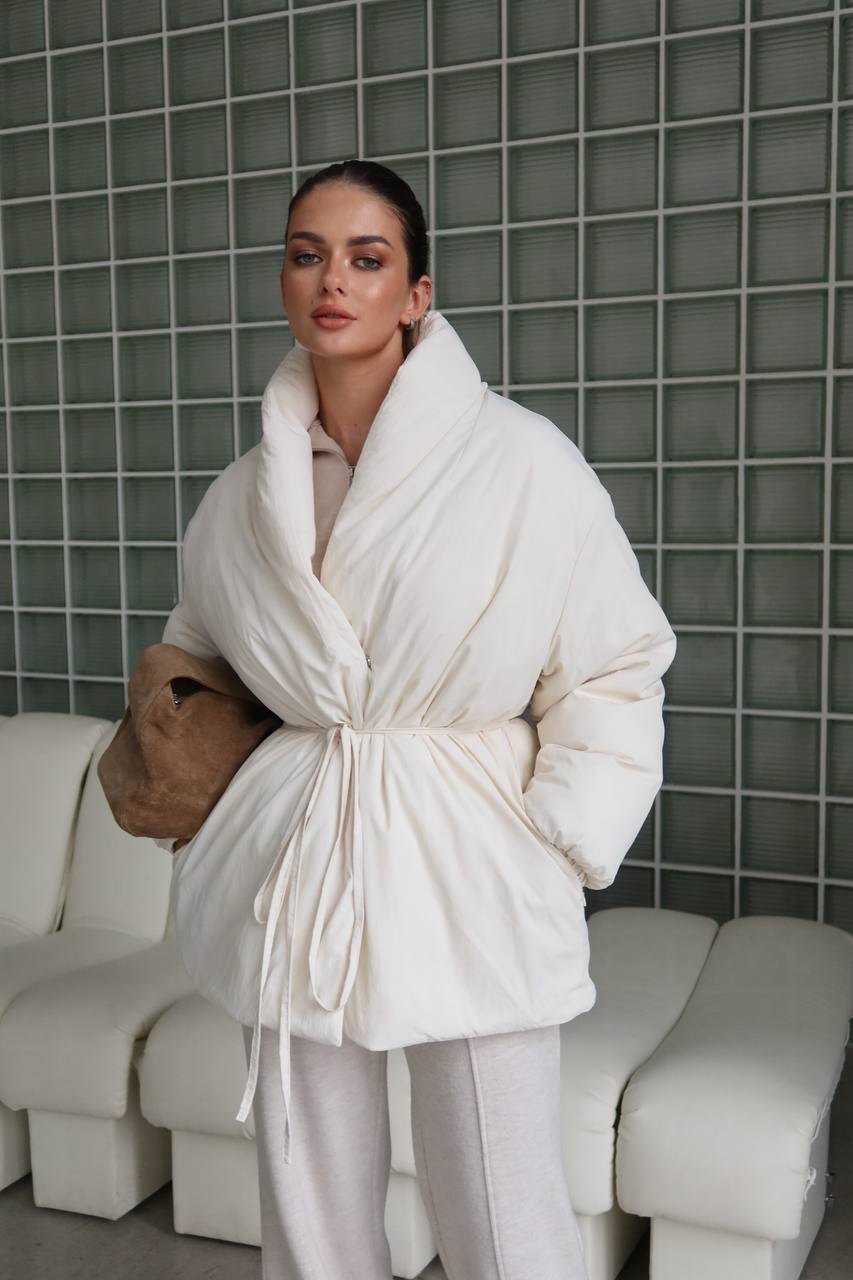 Reversible Eco Down Winter Jacket with Belt