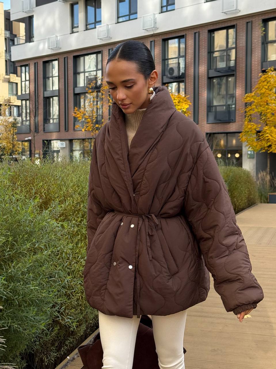 Reversible Eco Down Winter Jacket with Belt