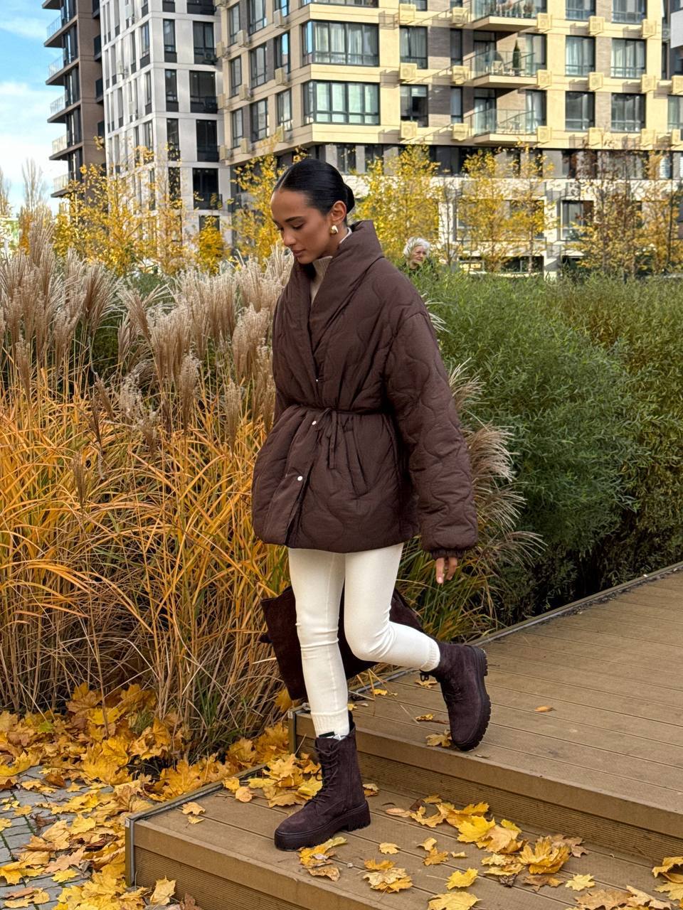 Reversible Eco Down Winter Jacket with Belt