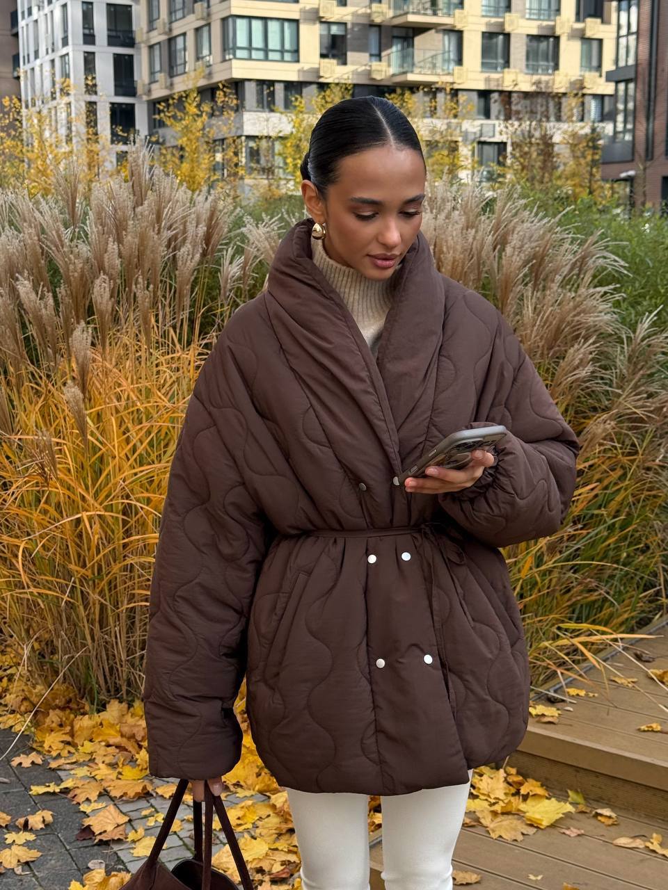 Reversible Eco Down Winter Jacket with Belt