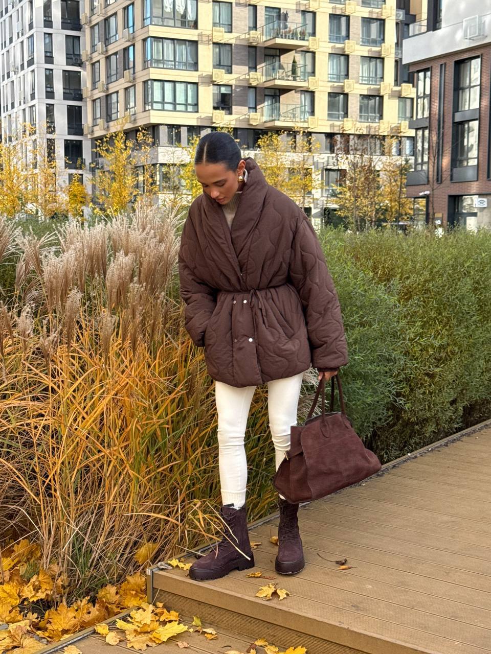 Reversible Eco Down Winter Jacket with Belt