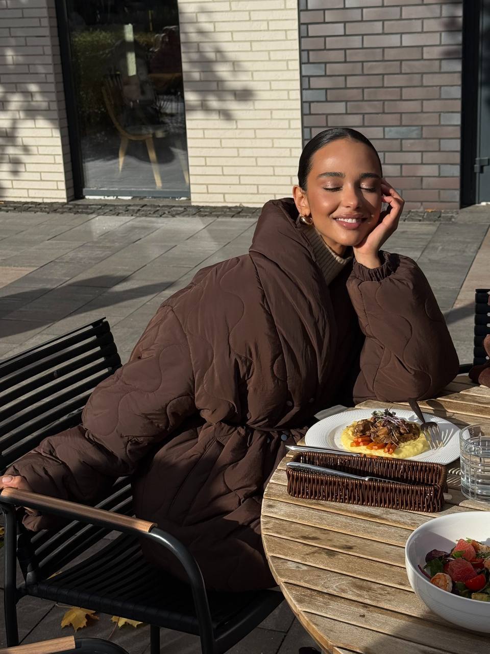 Reversible Eco Down Winter Jacket with Belt