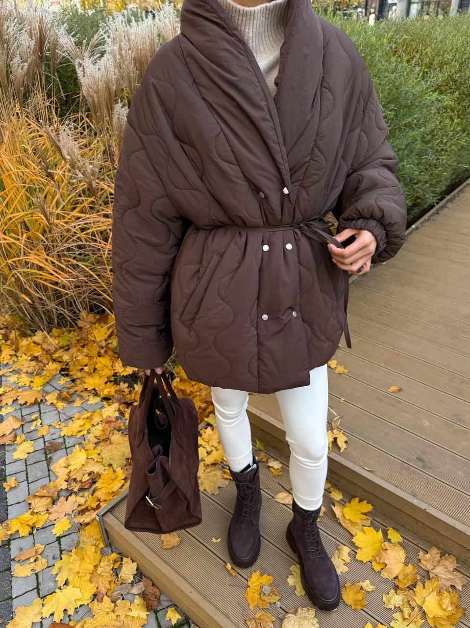 Reversible Eco Down Winter Jacket with Belt