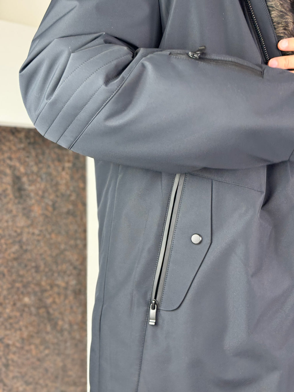 Black/Beigie Men PARKA Baltic 90cm