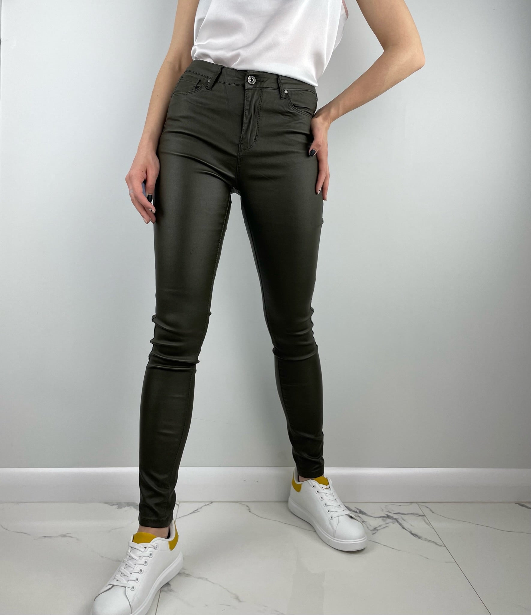 Khaki Eco Leather Pants Goodies
