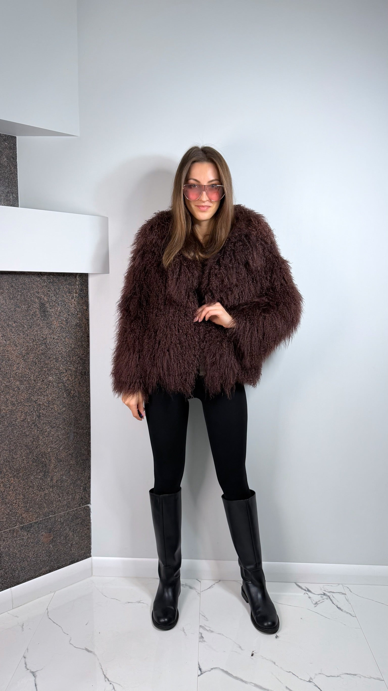 Natural Llama Fur Coat