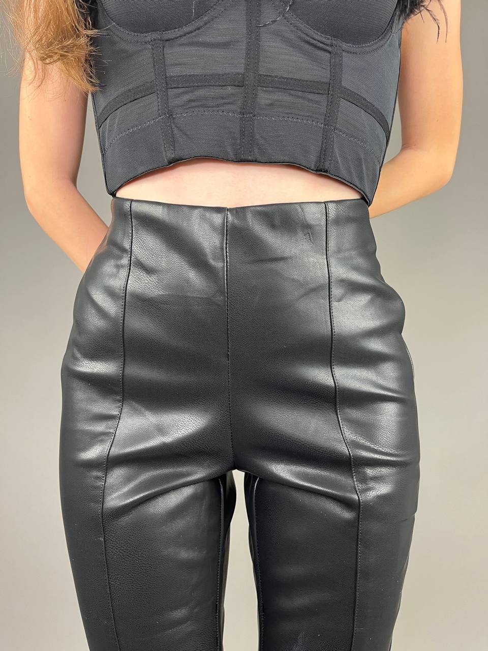 Black Eco Leather Pants