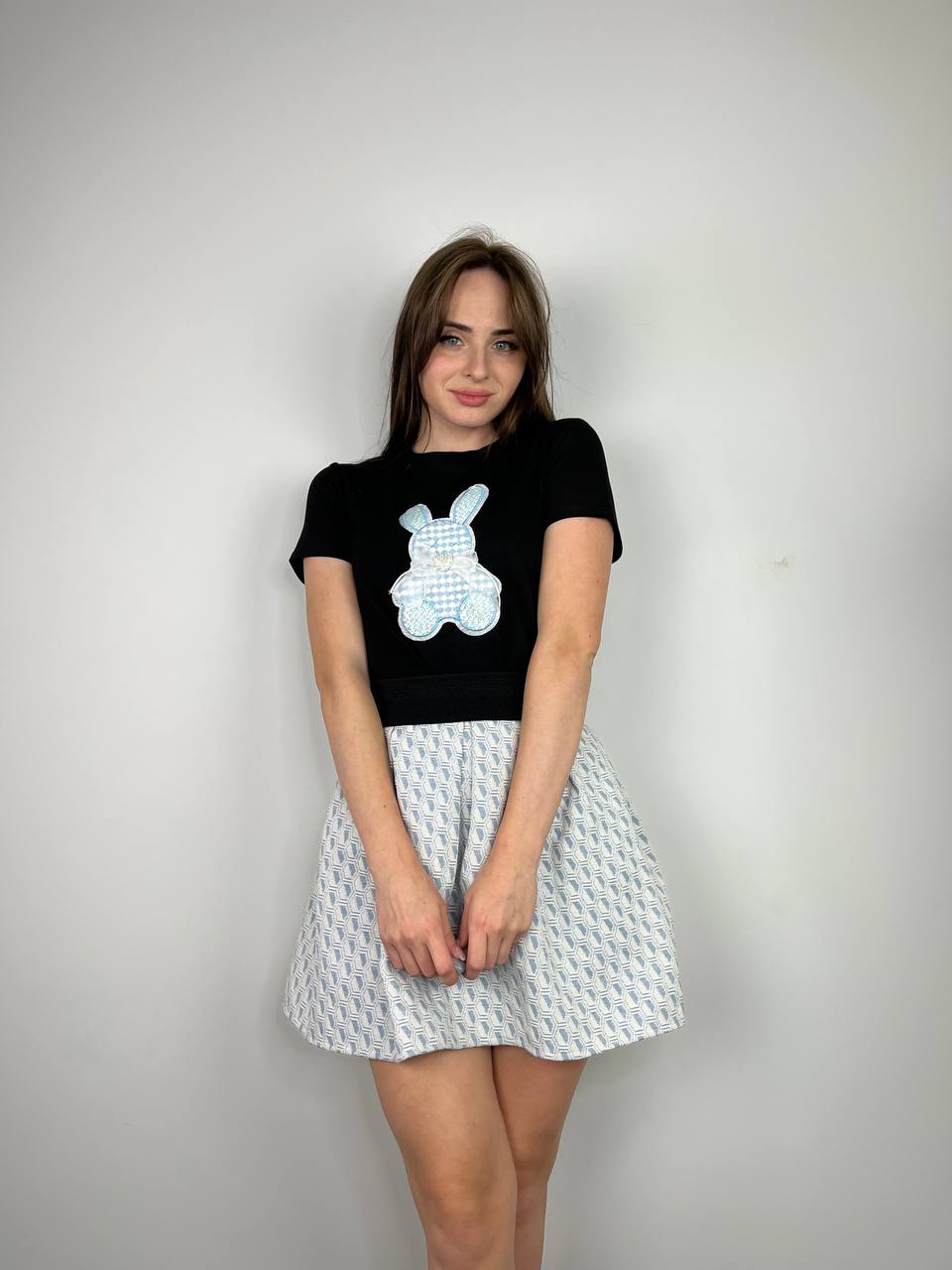 T-shirt Black J-CLAIR with rabbit