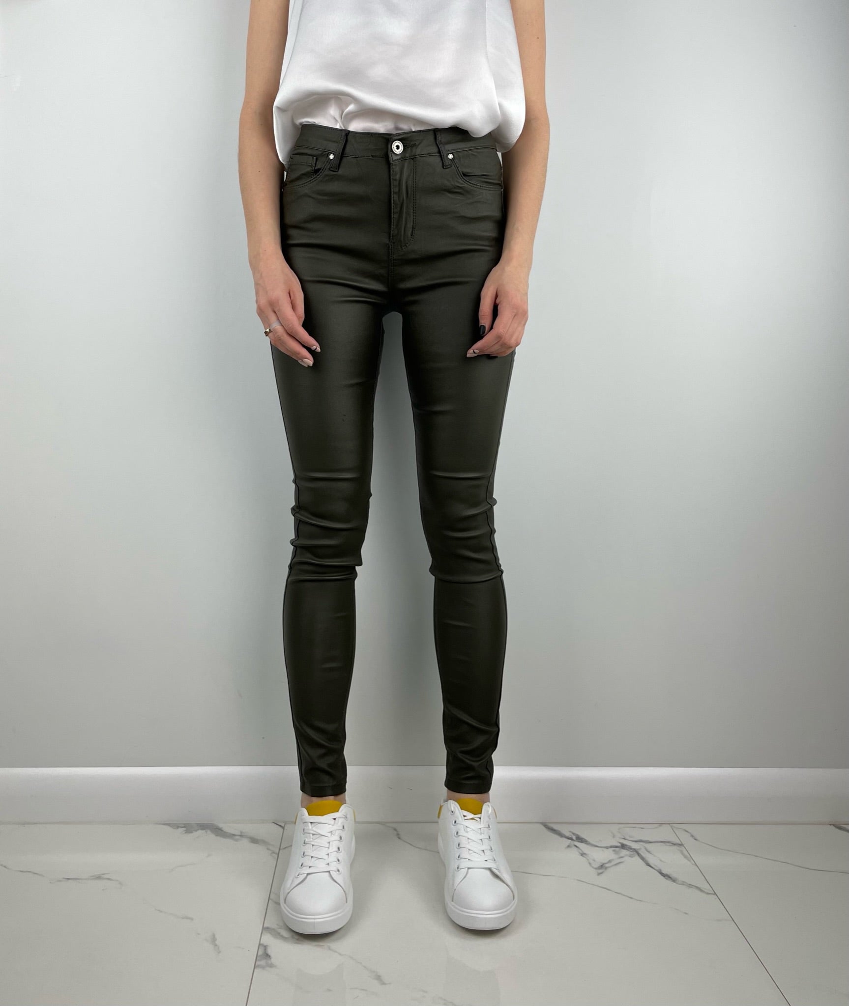 Khaki Eco Leather Pants Goodies