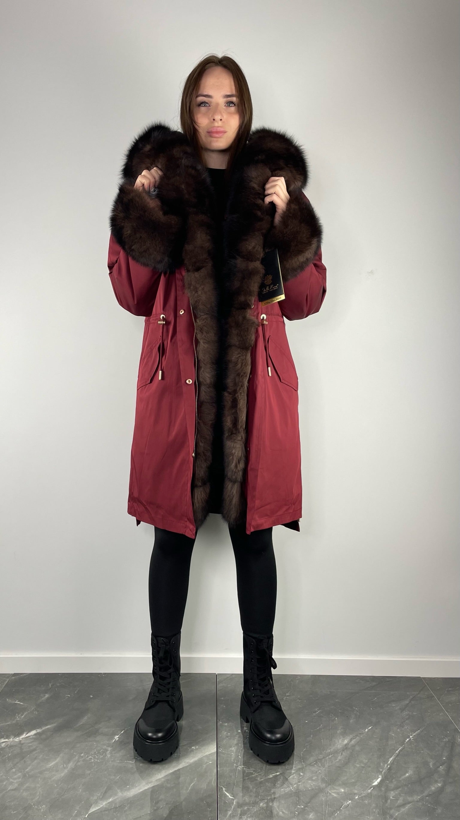 Parka LUX Bordo (193) / Brown (M3) / Rex sievietēm 95 см