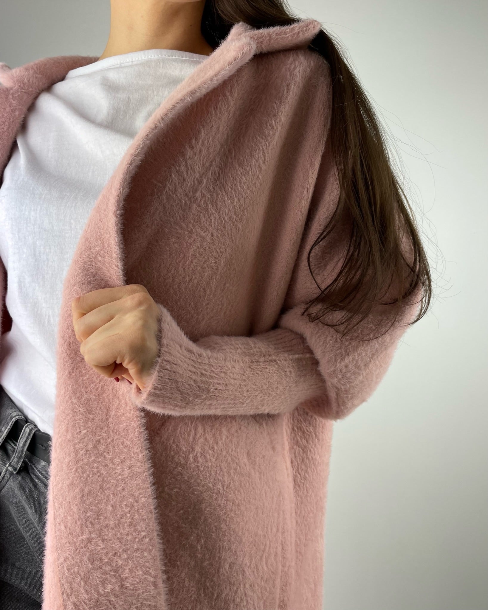 Light Pink long Alpaca coat