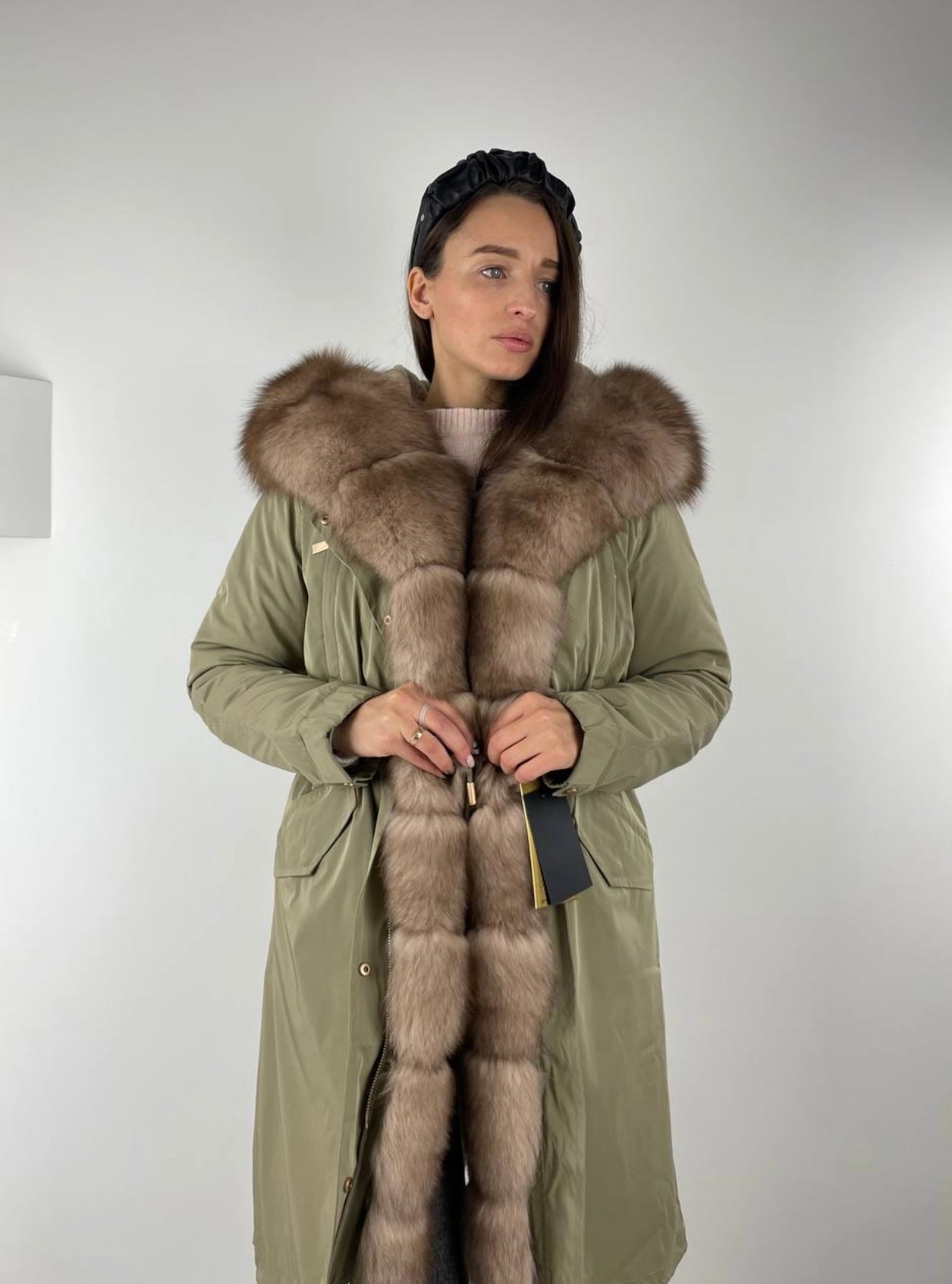 PARKA LUX pistācijas (110)/baltbēžs(M66)/Rex sievietēm 103cm