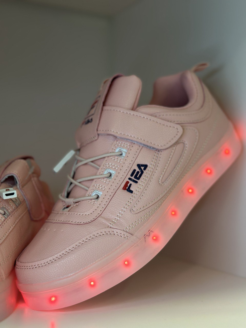 Pink shoes with LED lights