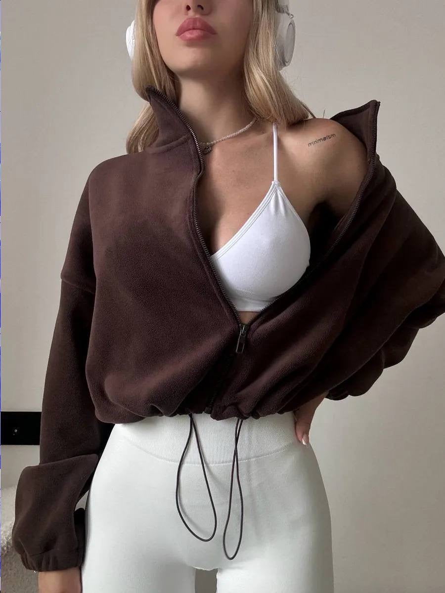 Fleece Hoodie with Adjustable Waist