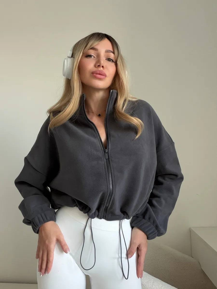 Fleece Hoodie with Adjustable Waist