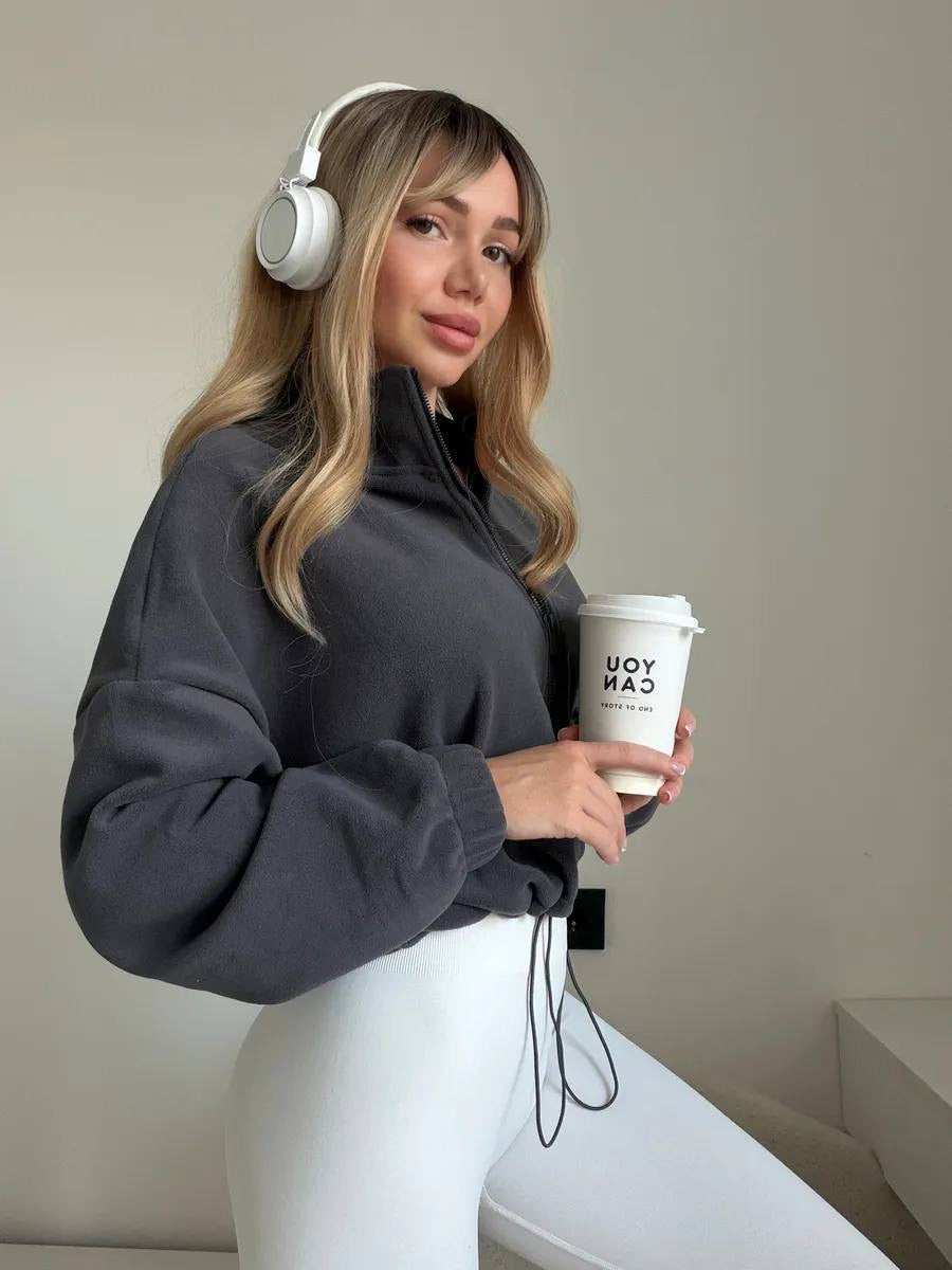 Fleece Hoodie with Adjustable Waist