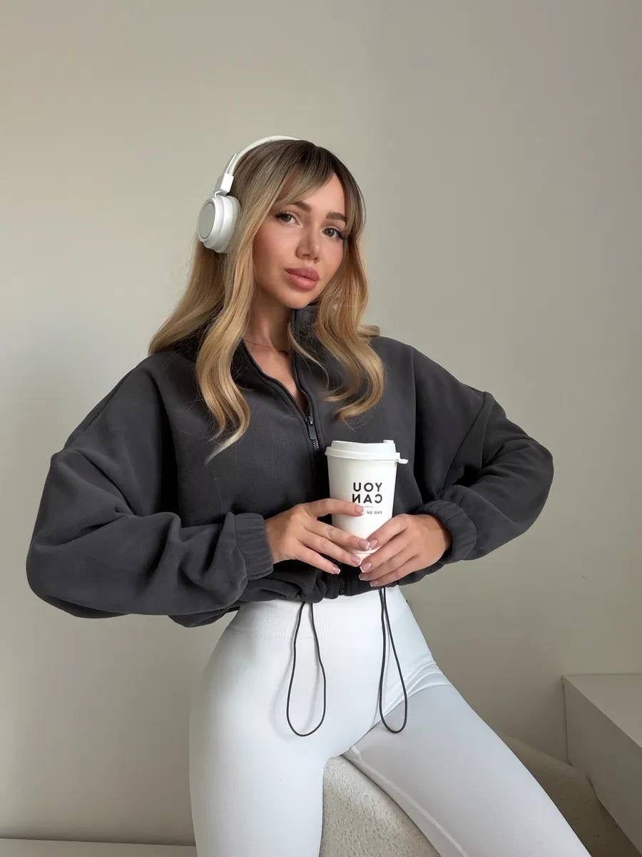 Fleece Hoodie with Adjustable Waist