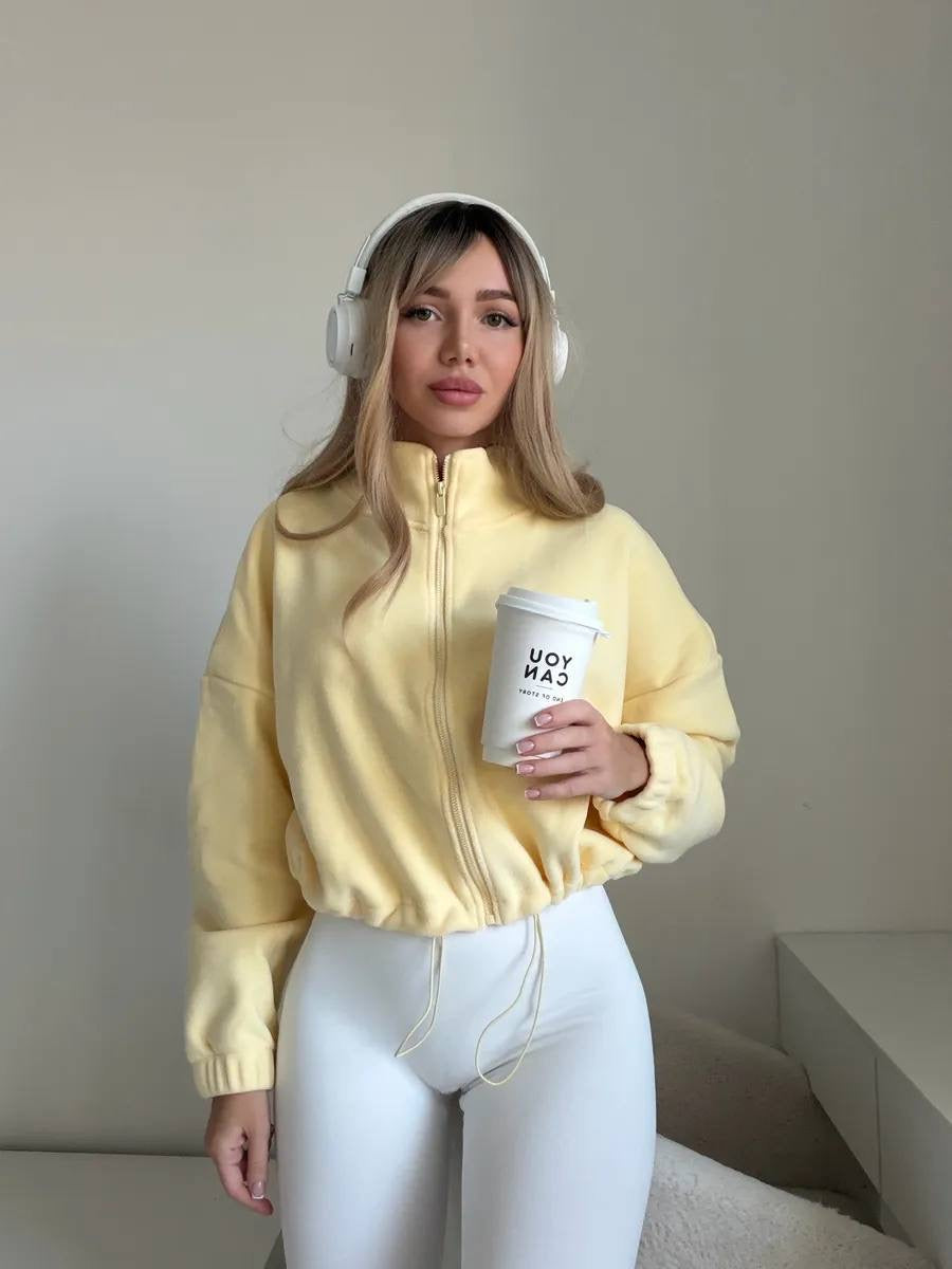 Fleece Hoodie with Adjustable Waist