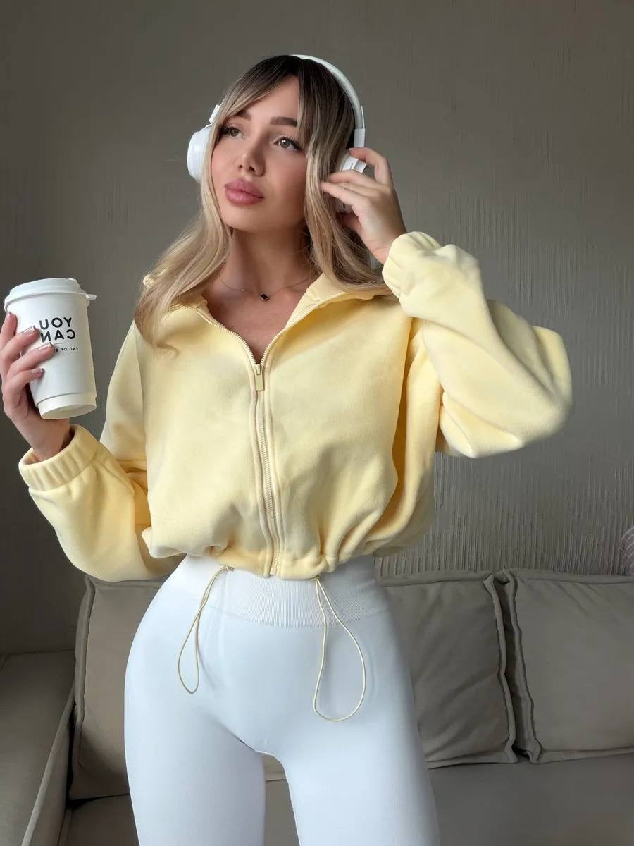 Fleece Hoodie with Adjustable Waist