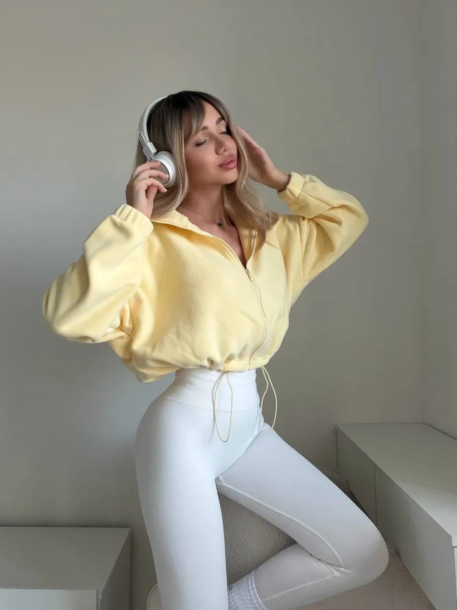 Fleece Hoodie with Adjustable Waist