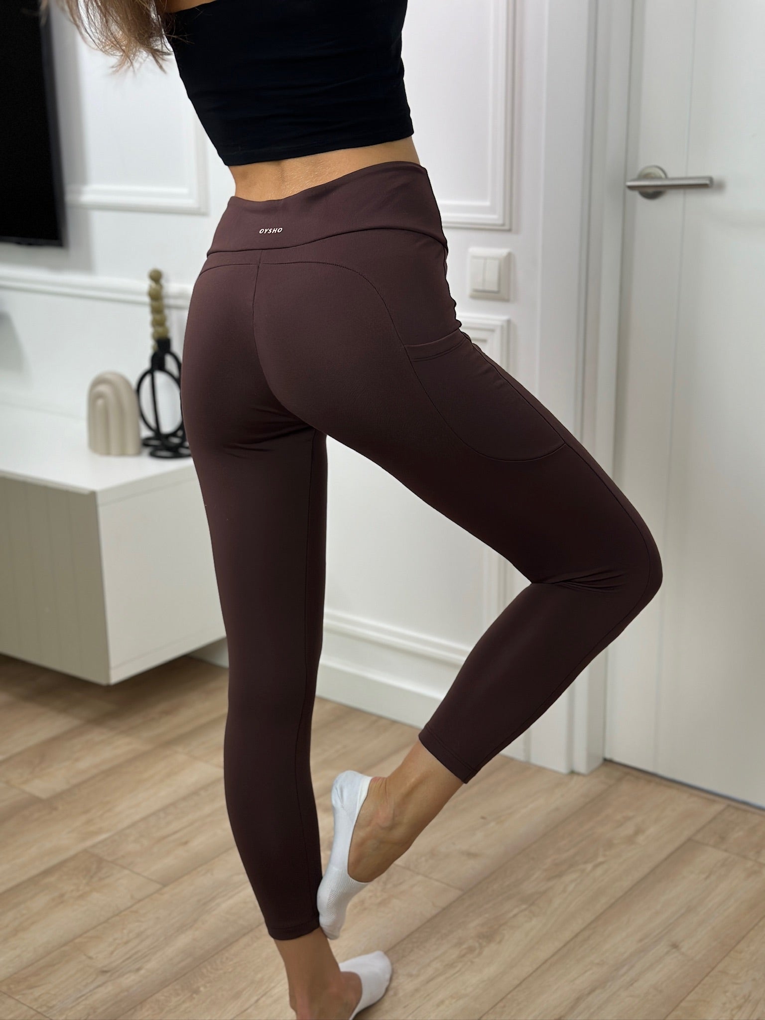 Brown leggings with pocket