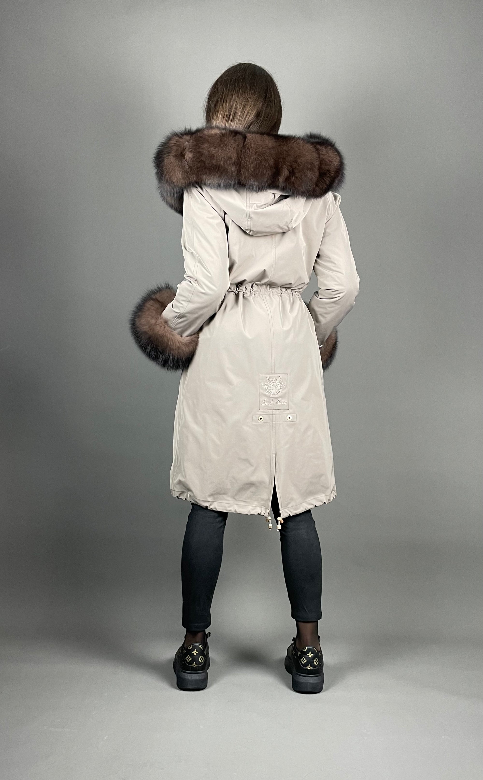 Parka LUX kapučīno (12) / brūns (M3) / Rex sievietēm 103 cm