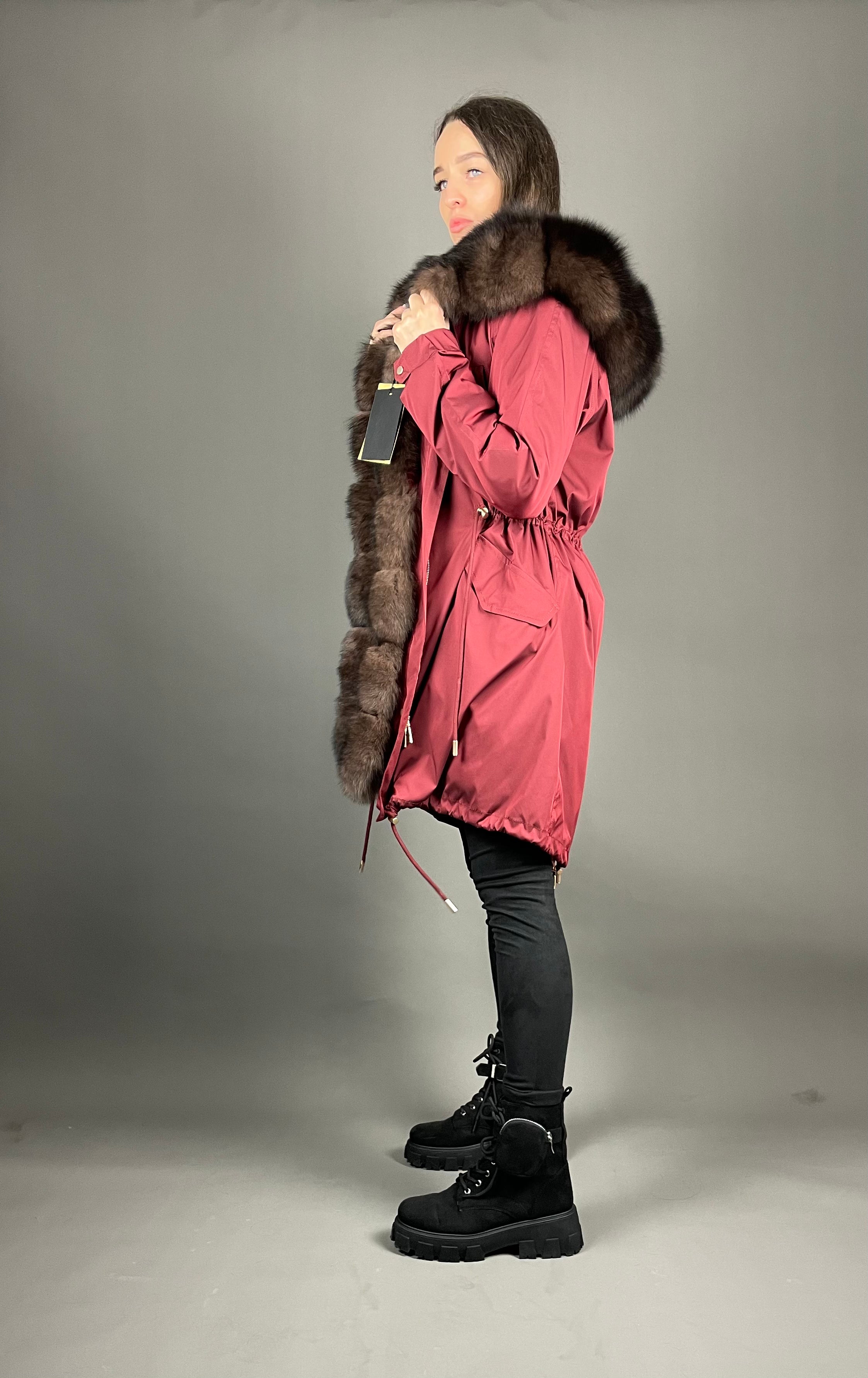 Parka LUX Bordo (193) / Brown (M3) / Rex sievietēm 95 cm