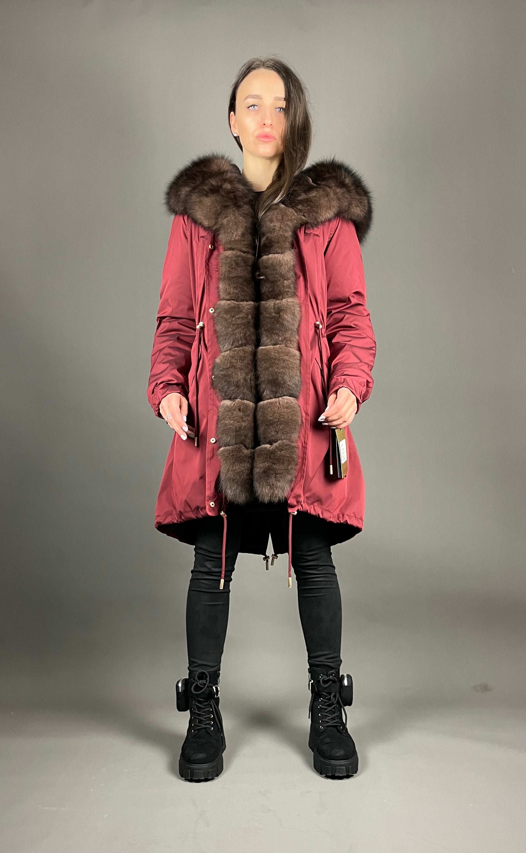 Parka LUX Bordo (193) / Brown (M3) / Rex sievietēm 95 cm