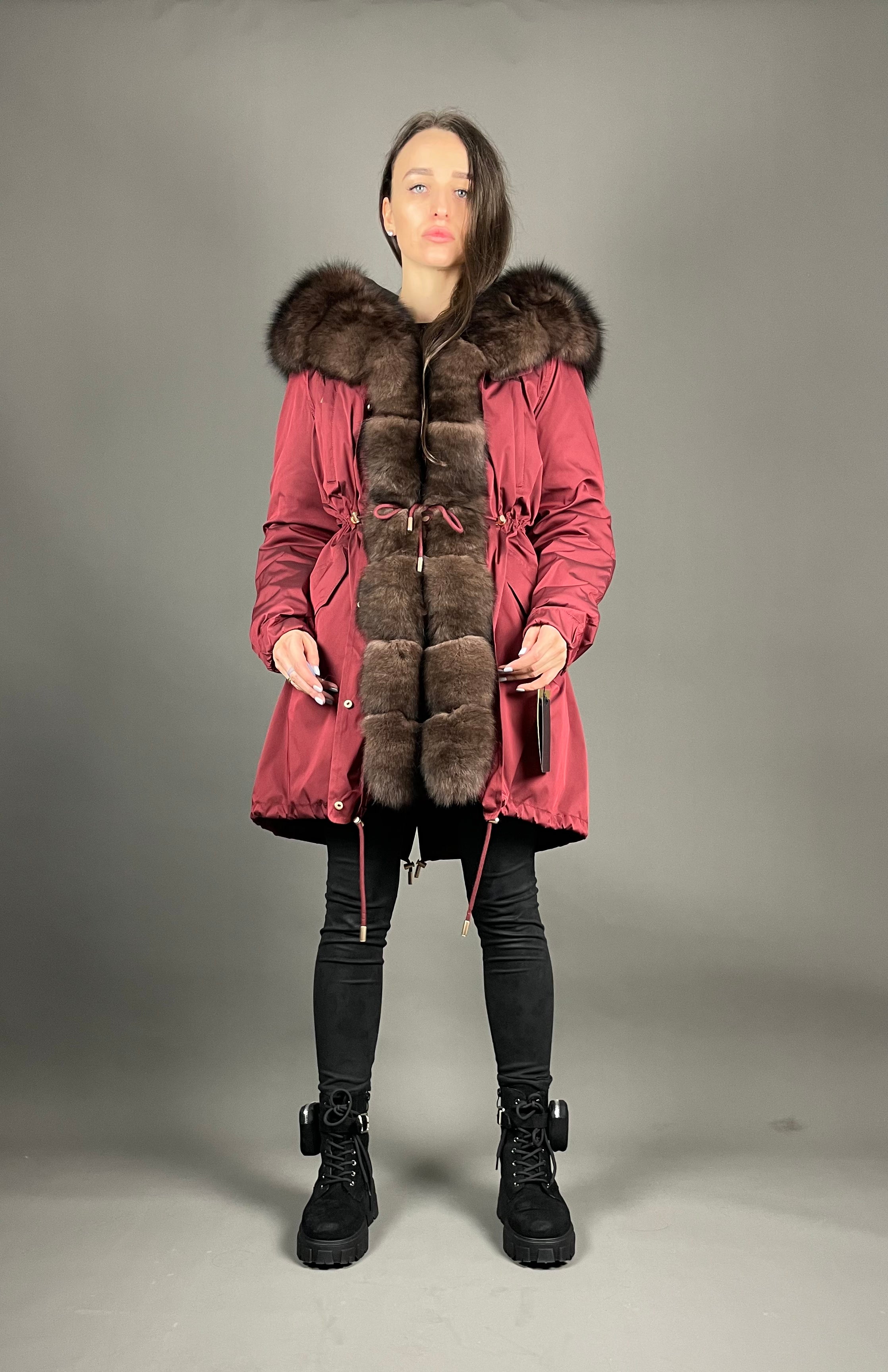 Parka LUX Bordo (193) / Brown (M3) / Rex for women 95 cm