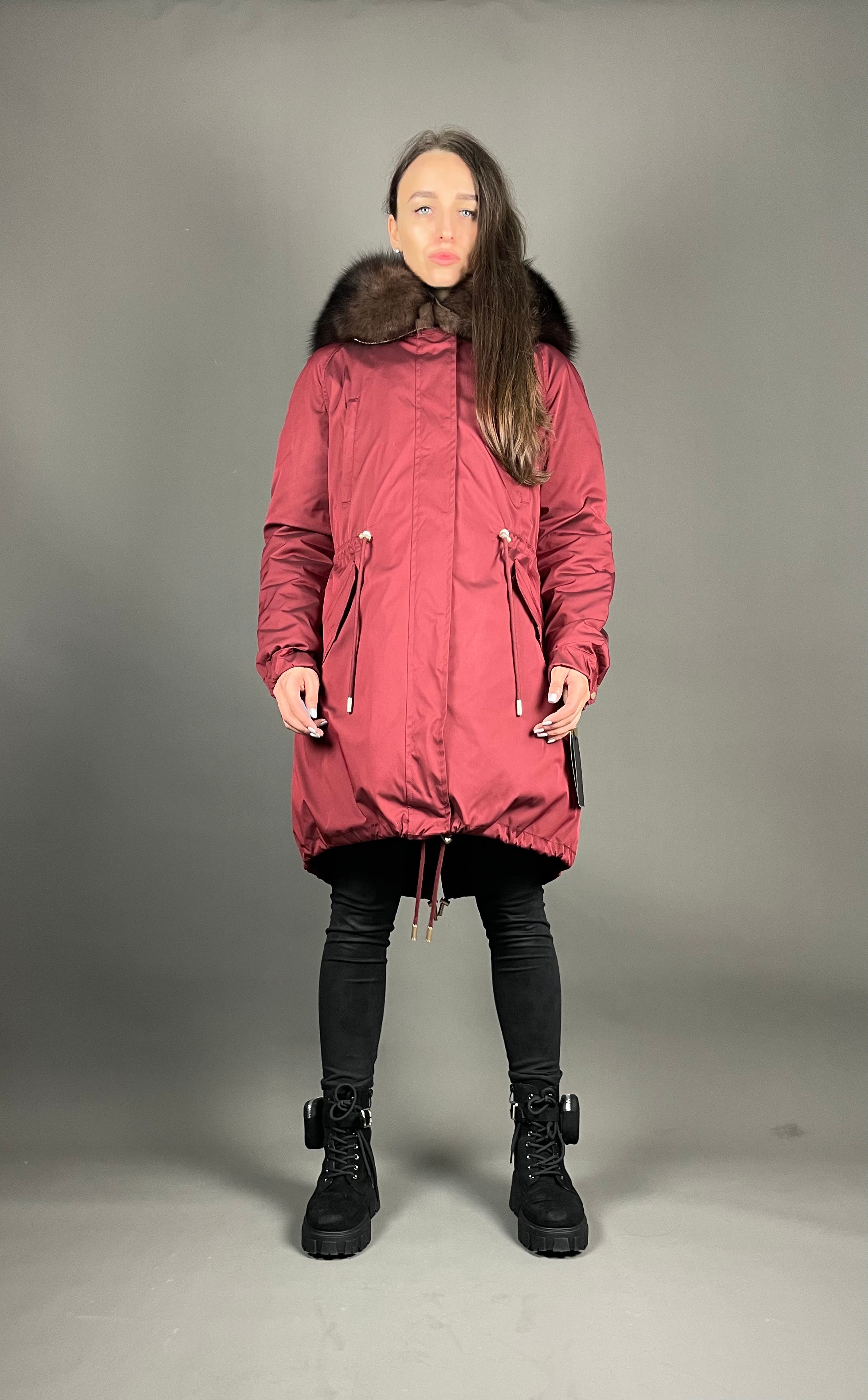 Parka LUX Bordo (193) / Brown (M3) / Rex sievietēm 95 cm